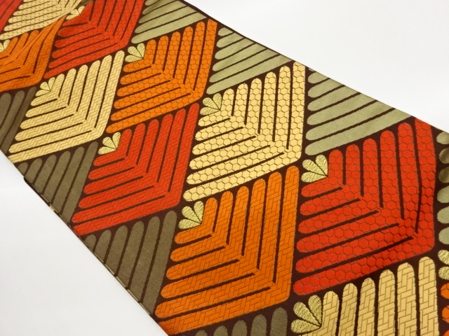JAPANESE NAGOYA OBI / WOVEN PINE RHOMBUS